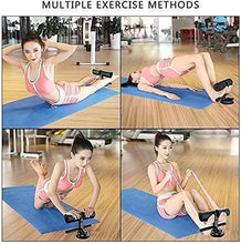 Sit-up assistant used for multiple exercises with foam handles and suction base