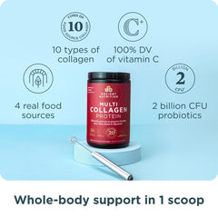 Ancient Nutrition Multi Collagen Protein Powder, 10 Types of Food Sourced Collagen, Providing Types I, II, III, V, and X, 16 Ounce 454.5 g
