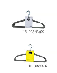 Slim, Velvet, Non-Slip Suit Clothes Hangers, Gray/Silver - Pack of 50