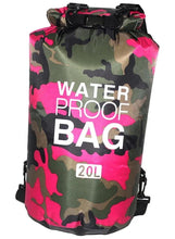 Camouflage waterproof double-strap PVC outdoor sport bag, 20L capacity