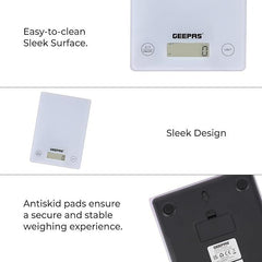Geepas electric kitchen scale GKS46525UK|5kg capacity|white