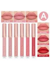 Matte Lip Gloss Set 6-Piece Long Lasting Non-Stick Cup Nude Lip Gloss (Model A)