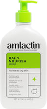 AmLactin daily moisturizing body lotion bottle with green label and pump dispenser