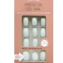 24 Piece Press-On Full Cover Nails – Glue-Free White Convenience