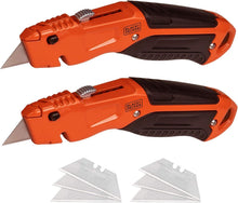 Orange retractable utility knives with quick-change blades, 2-pack (BLACK+DECKER)