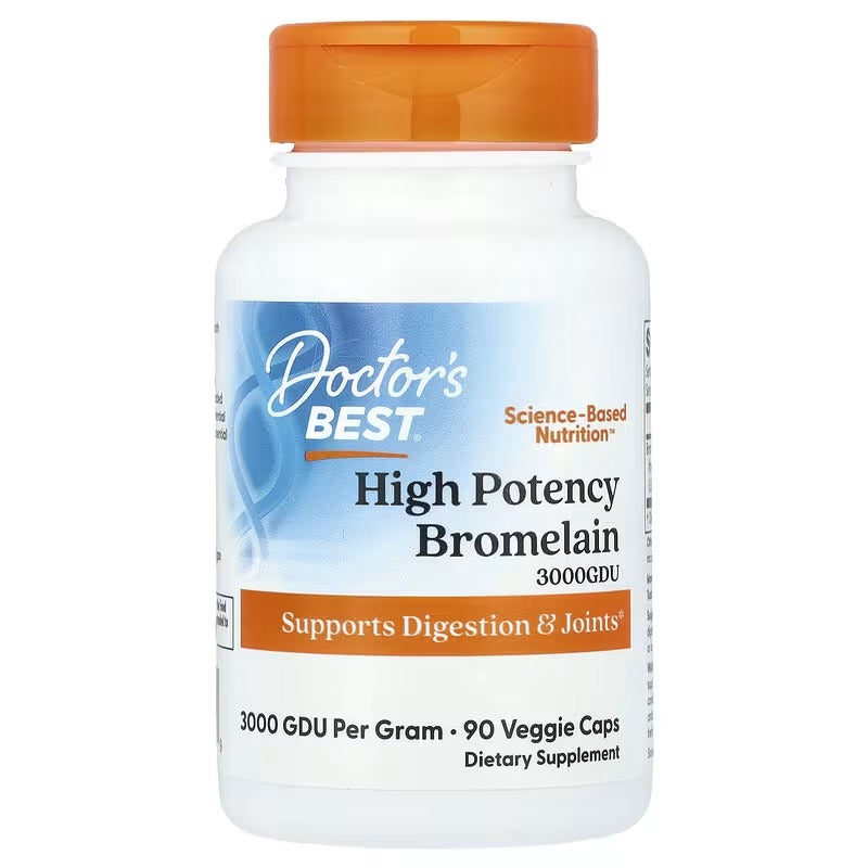 Doctor's Best, High Potency Bromelain, 500 mg, 90 Veg Caps