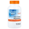 Dietary supplement bottle with orange cap, NAC Detox Regulators label, 180 veggie caps