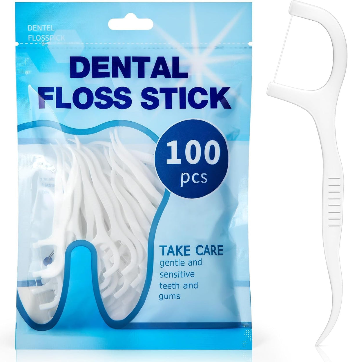 NINEMAX Dental Floss Toothpick 300/210/100 PCS, Interdental Teeth Floss Sticks for Teeth Cleaning Removing Plaque