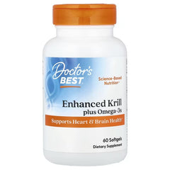 Doctor's Best, Enhanced Krill Plus Omega-3s, 60 Softgels
