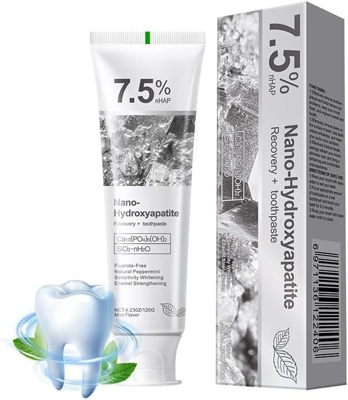 1pack 7.5% Hydroxyapatite Toothpaste for Advanced Enamel Protection&Tooth Strengthening,Gentle and Effective Formula,Fluoride-Free Whitening Toothpaste for Sensitive Teeth,Fresh Breath,Daily Use