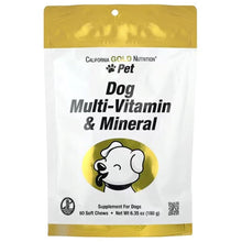 California Gold Nutrition pet dog multi-vitamin & mineral soft chew pouch, front view