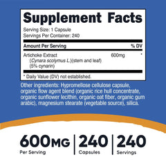 Nutricost Artichoke Extract 600 mg – 240 Capsules