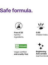 Vegan and safe formula icons for Some By Mi Retinol Intense retinol serum