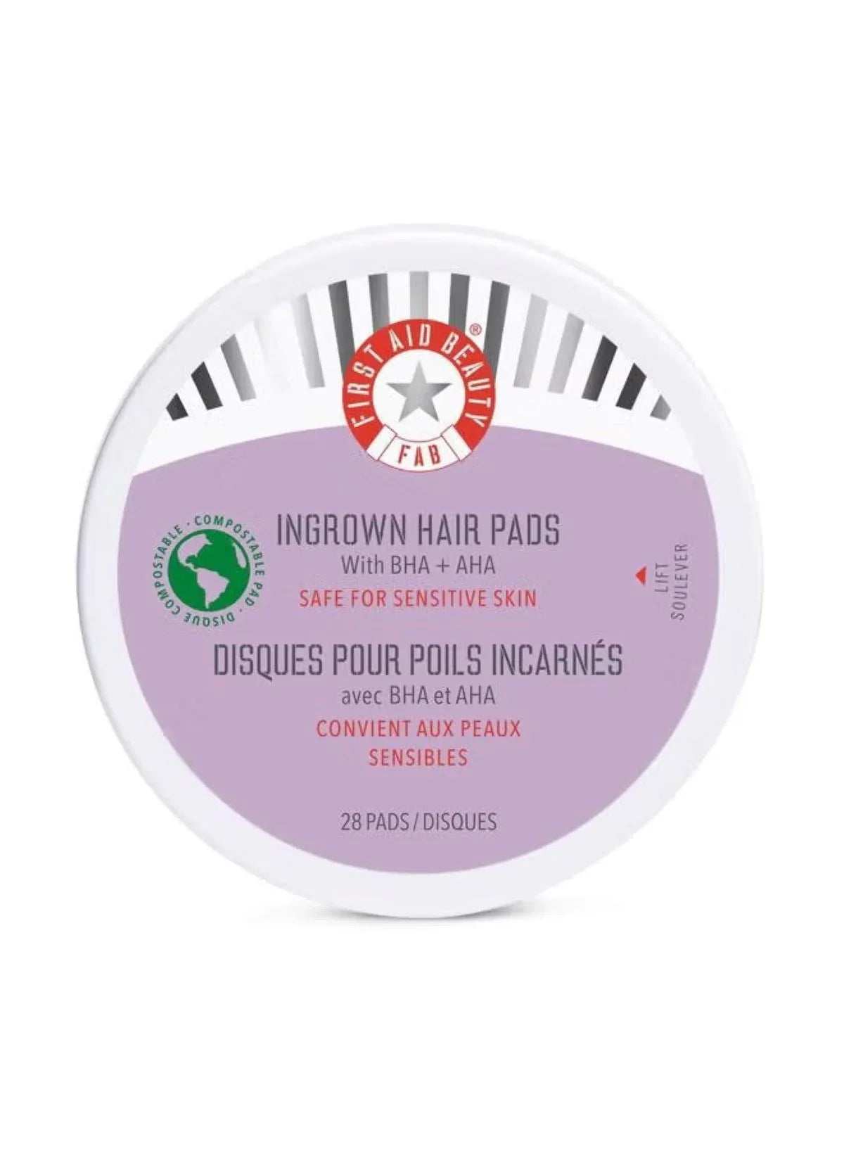First Aid Beauty Ingrown Hair Pads with BHA + AHA – Aftershave Treatment (28 Pads) for Razor Bumps & Smooth Skin