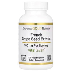 California Gold Nutrition خلاصة بذور العنب الفرنسية (Vitaflavan®) 100 ملجم – 120 كبسولة نباتية | مضاد للأكسدة وداعم للبشرة