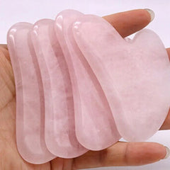 Natural Rose Quartz Gua Sha Facial Tool – Face, Neck & Body Massage Board | Lifting, Sculpting & Skin Glow Tool