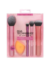 Real Techniques Everyday Essentials Multicolour – Makeup Brush & Sponge Set for Flawless Application