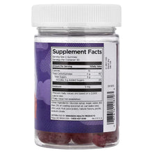 Melatonin gummies bottle, Supplement Facts panel on back label with dosage details