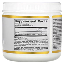 Magnesium powder Supplement Facts label on jar, unflavoured, net wt 10 oz