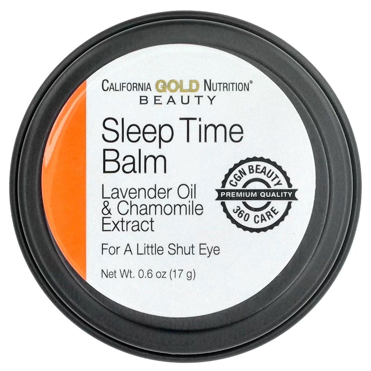 California Gold Nutrition Beauty Sleep Time Balm – بالب لافندر والبابونج، 17 جم | بلسم للاسترخاء والعلاج العطري