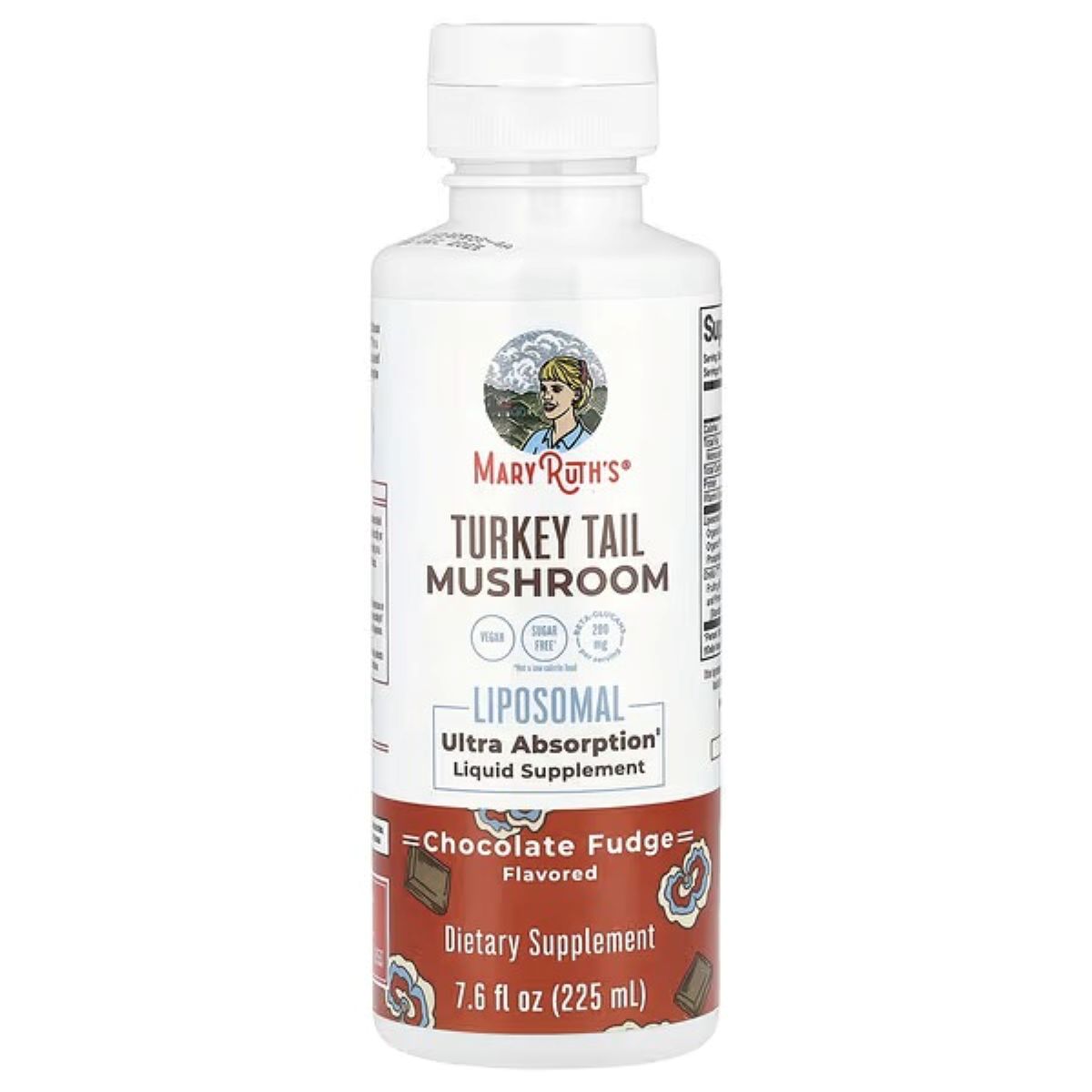 MaryRuth's Turkey Tail Mushroom Liposomal, Chocolate Fudge, 7.6 fl oz (225 mL)