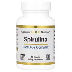 California Gold Nutrition سبيرولينا عضوية أستابلو كومبلكس بلند – 60 قرص | غذاء فائق مضاد للأكسدة وداعم للتخلص من السموم