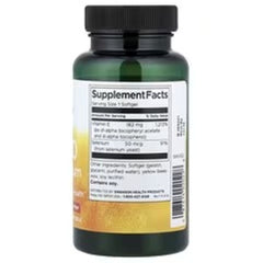 Swanson E-400 with Selenium supplement facts label on bottle back