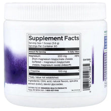 Swanson Mellow Magnesium Supplement Facts label on jar back, ingredients and amounts