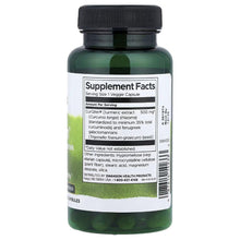 Swanson CurQfen supplement facts on bottle back, serving size 1 veggie capsule.