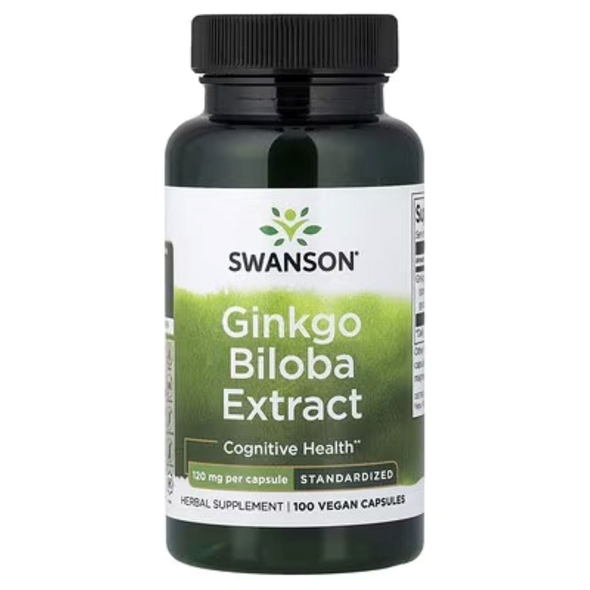 Swanson Ginkgo biloba extract supplement bottle with cognitive health front label