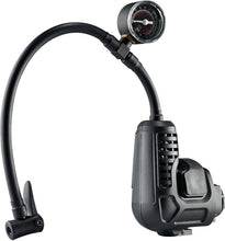 Inflator attachment with pressure gauge and black hose