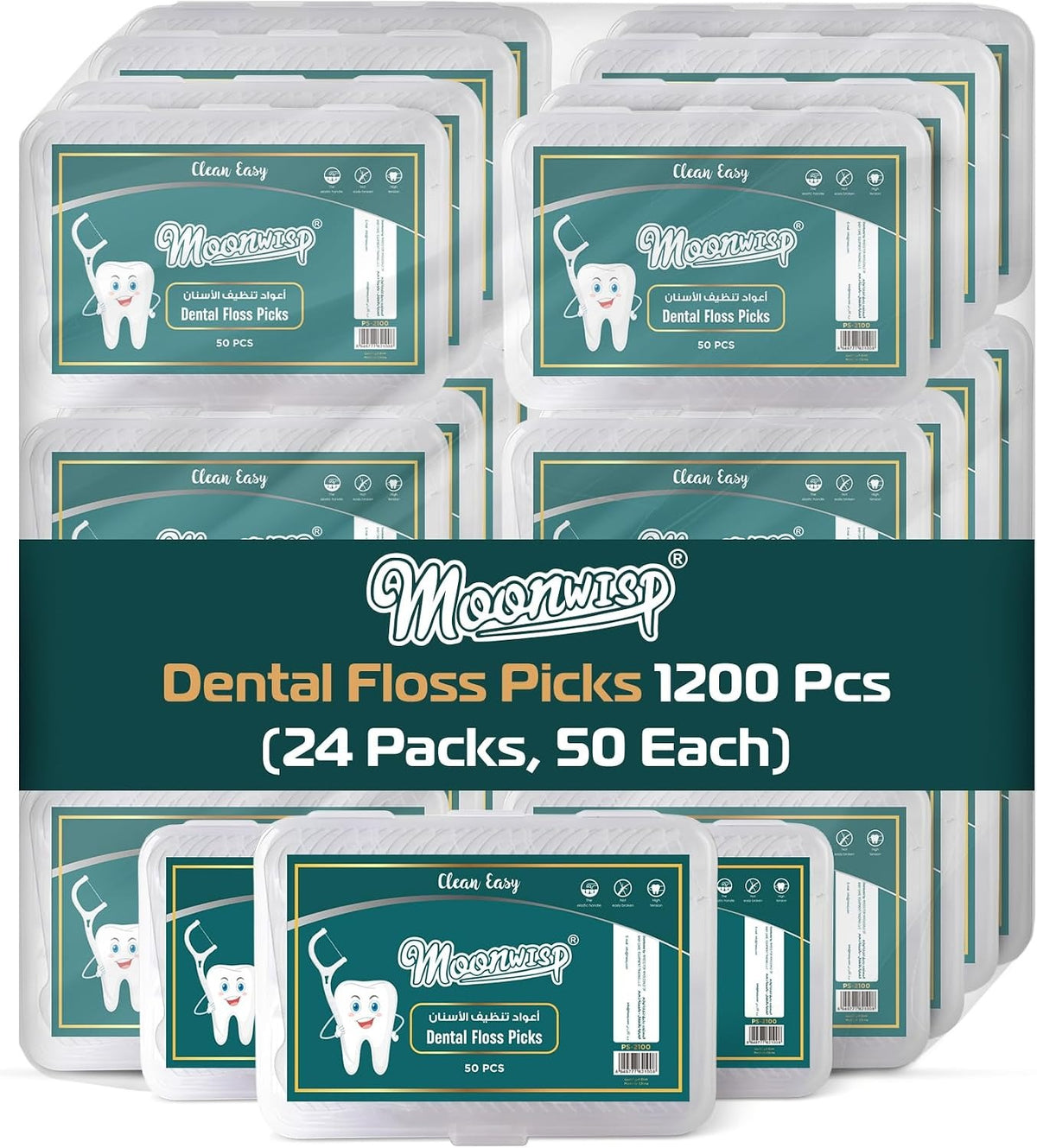 Dental Floss Picks - 600 Pcs (12 Packs, 50 Each) - Dental Floss Toothpicks for Teeth Cleaning, Easy Grip Flosser for Fresh Breath