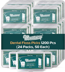 Dental Floss Picks - 600 Pcs (12 Packs, 50 Each) - Dental Floss Toothpicks for Teeth Cleaning, Easy Grip Flosser for Fresh Breath