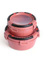 Round Food Storage Container Set with Date Tracker Airtight & Leakproof – 2-Piece