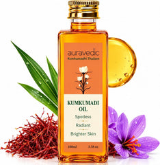 Auravedic Kumkumadi Oil, 100 Ml. Kumkumadi Face oil for Glowing Skin. Kumkumadi Tailam from kerala.