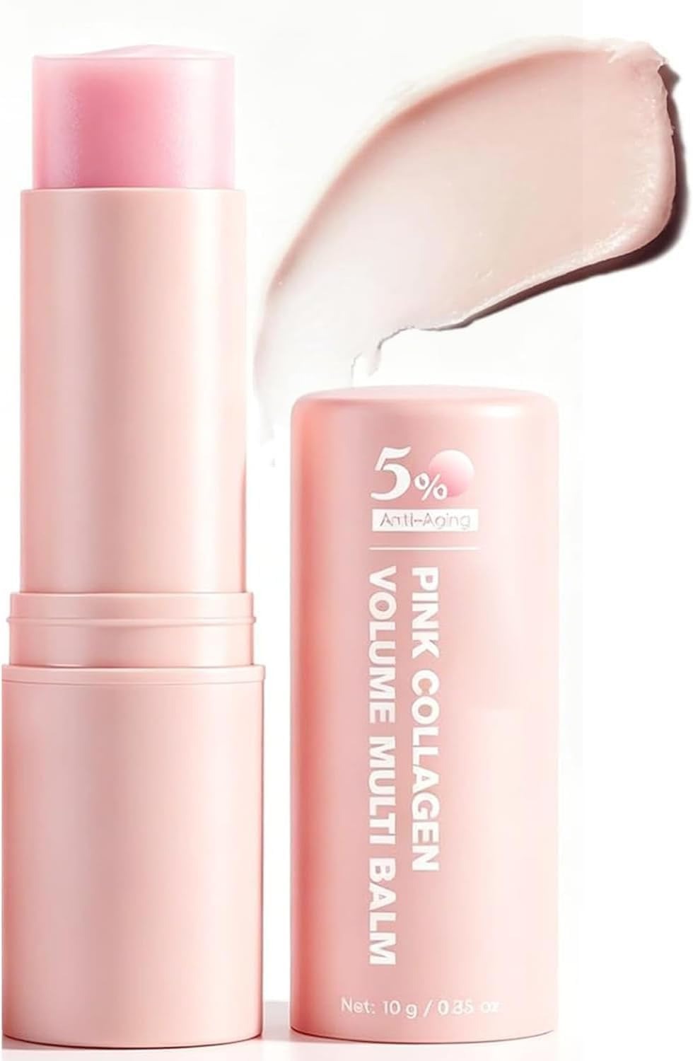 PDRN Pink Collagen Volume Multi Balm Stick - Wrinkle & Hydrating Stick for Face, Lips, Eyes, Neck, Makeup Base, Deeply Nourishes for Smooth, Healthy-Looking Skin, Korea Skincare