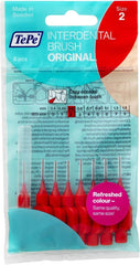 TePe Interdental Brush Original pack with red brushes, size 2, 8 count