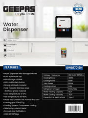 Geepas Hot & Cold Water Dispenser Geepas Gwd17019, White"Min 1 year manufacturer warranty"