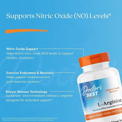 Doctor's Best, L-Arginine, 120 Bilayer Tablets (500 mg per Tablet)