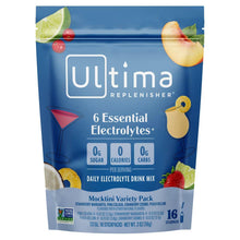 Ultima Replenisher electrolyte drink mix variety pack, 16 stickpacks in blue pouch