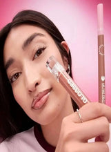 Felt lip tint and liner applicator with tinted lips in a terracotta shade