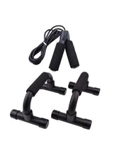 Push-up handles with resistance cord, black