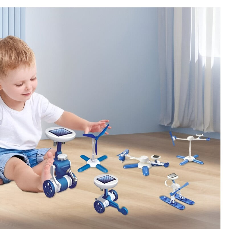 6-in-1 Solar Powered Robot Kit Blue
