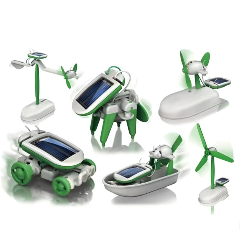 6-in-1 Solar Powered Robot Kit Green
