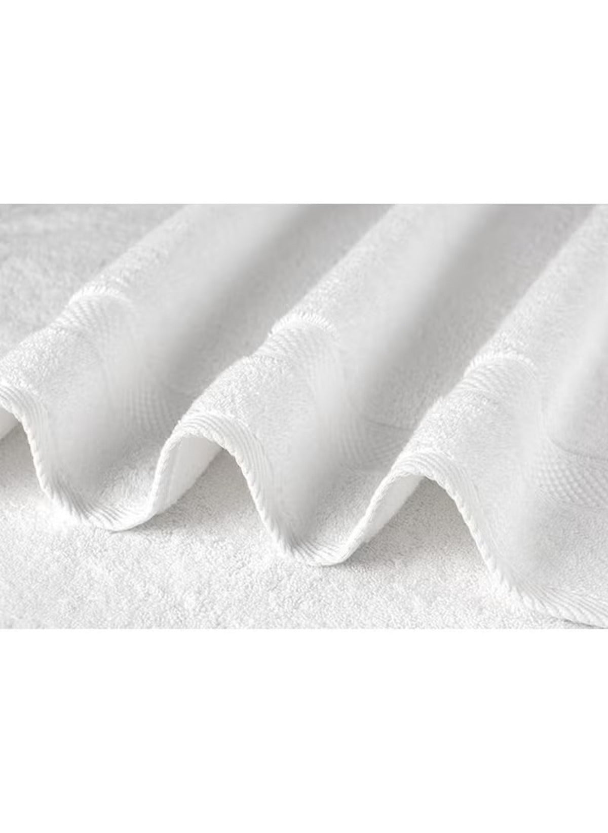 Huitich 6 piece towel set in white soft cotton fabric with textured pattern