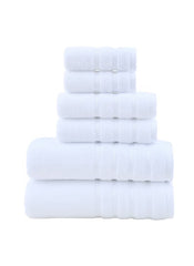 Huitich 6 piece towel set in white with soft and absorbent fabric for bathroom use