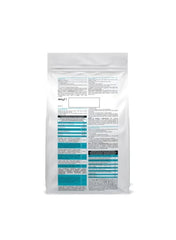 Schesir cat dry food bag back with feeding and ingredient label