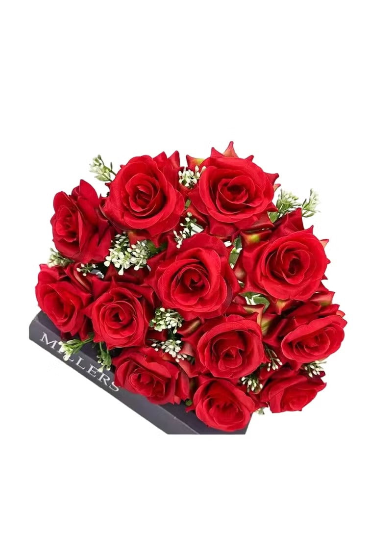Flor artificial decorativa roja para el hogar, fiestas y bodas.