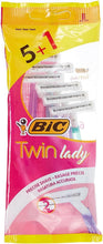 Disposable twin-blade razors for women, Bic Twin Lady, 6-pack (pink package)