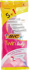 Bic Twin Lady Sensitive Disposable Shaving Razors For Women (Pack Of 6)
